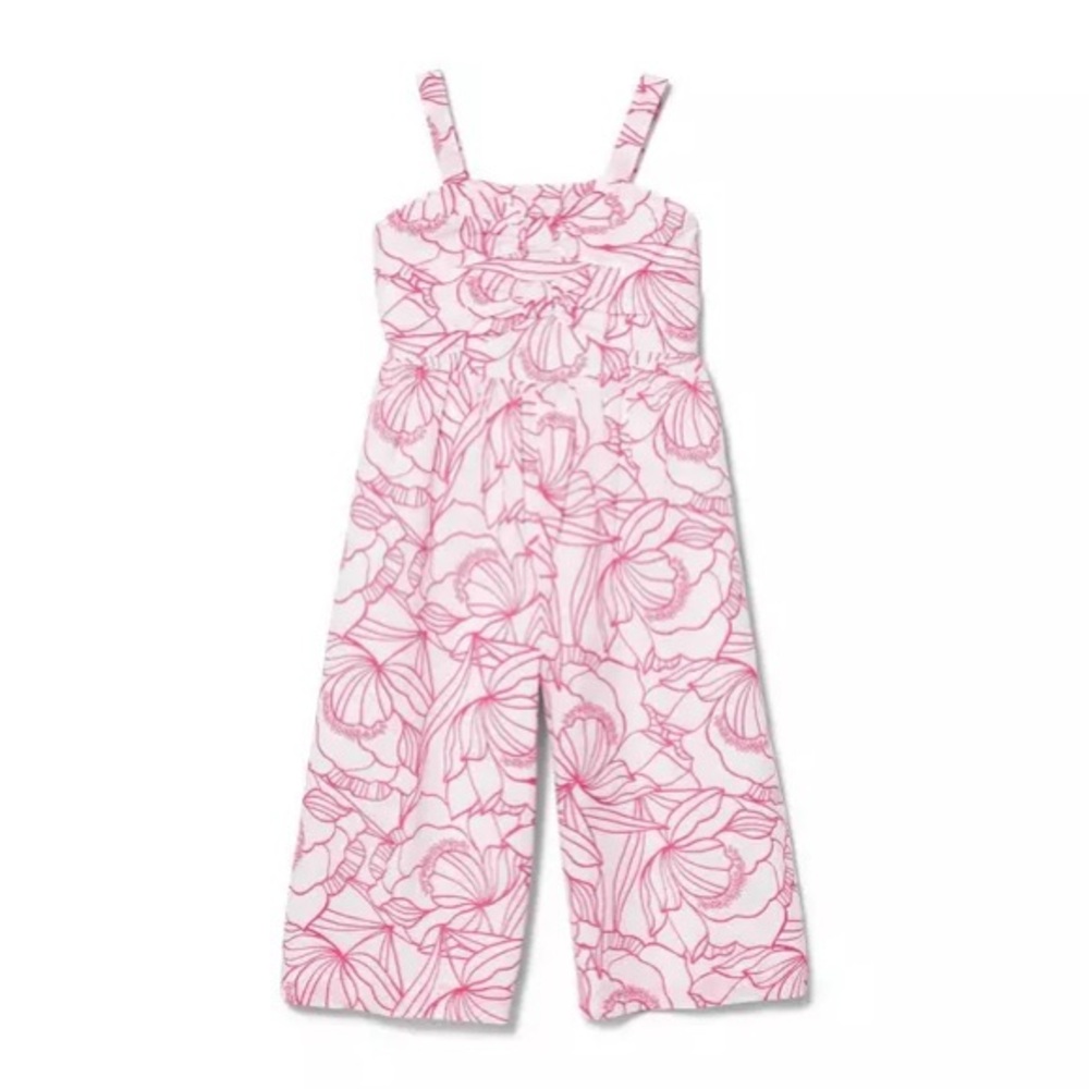 Janie and Jack Pink Floral Kids Jumpsuit size 8